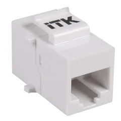 Проходной адаптер кат.5E UTP RJ45-RJ45 (8P8C) тип Keystone Jack белый