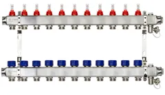 Коллекторная группа SSM-11RF set 11 контуров 1'X3/4' с расходомерами и кронштейнами