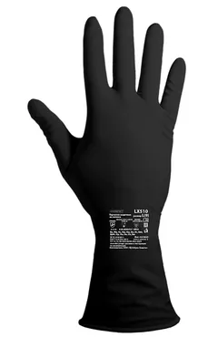 Перчатки химостойкие латексные Тип КЩС-1, толщина 0,7 мм,  чёрные ArmProtect LX510,  р.9 (L)
