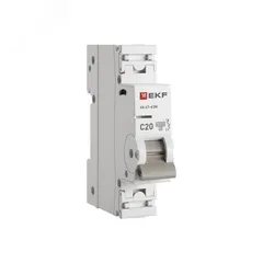 Выключатель автоматический однополюсный 1P 20А (C) 6kA ВА 47-63N M636120C PROXIMA EKF