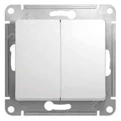 GLOSSA Переключатель двухклавишный в рамку белый схема 6