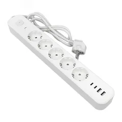 Удлинитель LUX 5 гнезд 2USB 2,4А+2type-C 1,5 метра 1,5мм2