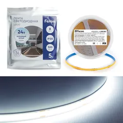 Лента светодиодная COB 8Вт/м 24В 6500К IP20 320LED/м LS530