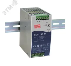 Блок питания AC-DC, 240Вт, ККМ, 3-х фазный, вход 340-550В AC, 47-63,480-780В DC, выход 24В,10A, рег. вых 24-28В, в кожухе на DIN-рейку