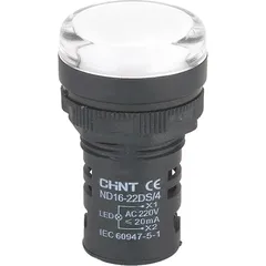 Индикатор ND16-22DS/4C белый, компактный, встроенный конденсатор, IP65 АС230В (R)