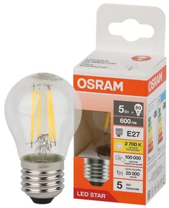 LED STAR CL P 60 5W/827 220-240V FIL CL E27 600lm - LED лампа шарик OSRAM