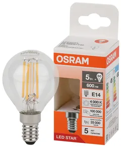 LED STAR CL P 60 5W/840 220-240V FIL CL E14 600lm - LED лампа шарик OSRAM