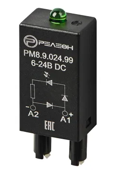 Модуль индикации и защиты, LED + Диод + A1, 6-24ВDC