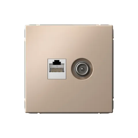 GLOSSA Розетка телефон/компьютер RJ11+RJ45 категория 5е в рамку белая