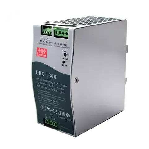 Блок питания AC-DC с функцией UPS, 180Вт, вход 90-264В АС,127-370В DC, выход 1: 27.6В,0-3.5 (2.25 ном.) А, выход зарядного устройства 27.6В,1.25А, в корпусе