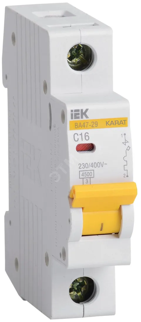 KARAT Автоматический выключатель ВА47-29 1P C 16А 4,5кА