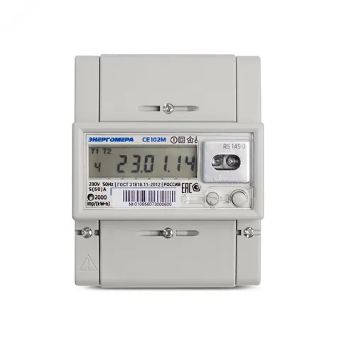 Счетчик электроэнергии CE102M R5 145-A однофазный многотарифный, 560, класс точности 1.0, D, ЖКИ, RS485 Мск