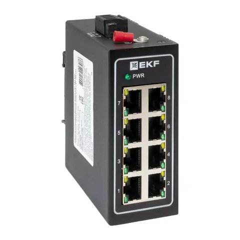 Коммутатор промышленный неуправляемый U-8T, 8 портов 10/100Base-T(X) RJ45, монтаж на динрейку TSX EKF