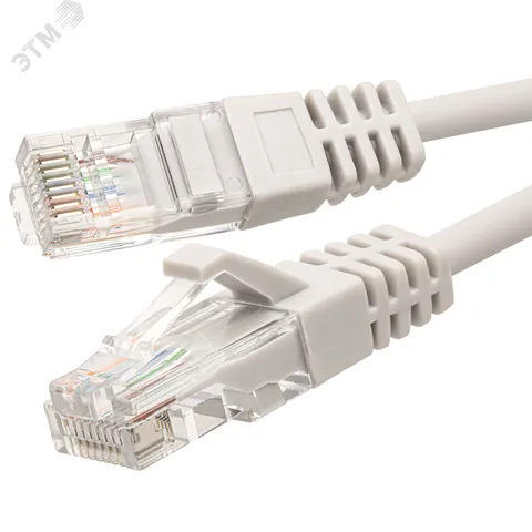 Патч-корд UTP 5e 4x2 26AWGCu LSZH серый 1м