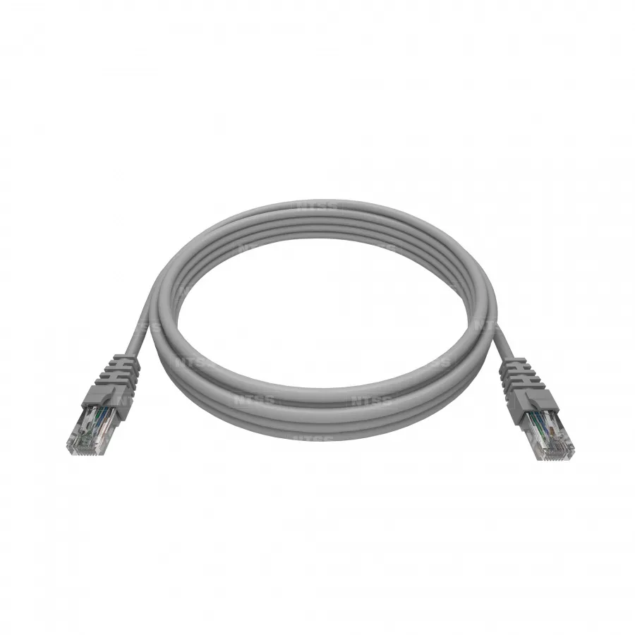 Патч-корд 2хRJ45/8P8C, T568B UTP 5e кат. литой 5 метров, LSZH, серый