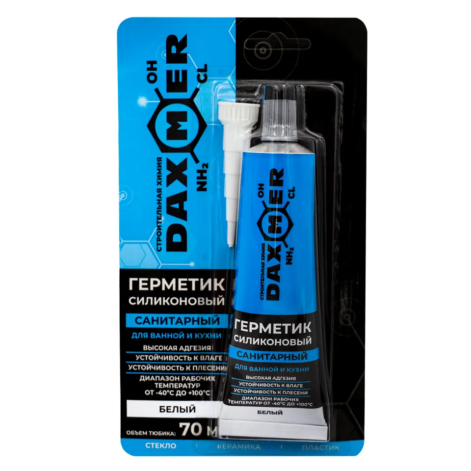 Герметик силиконовый санитарный в тюбике белый    Daxmer