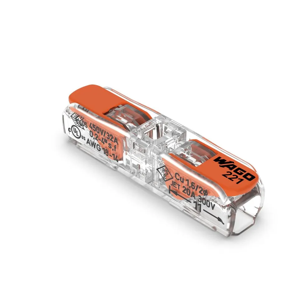 221-2411 2 конт., многоразовая, 32A 450V - клеммная колодка WAGO (60)