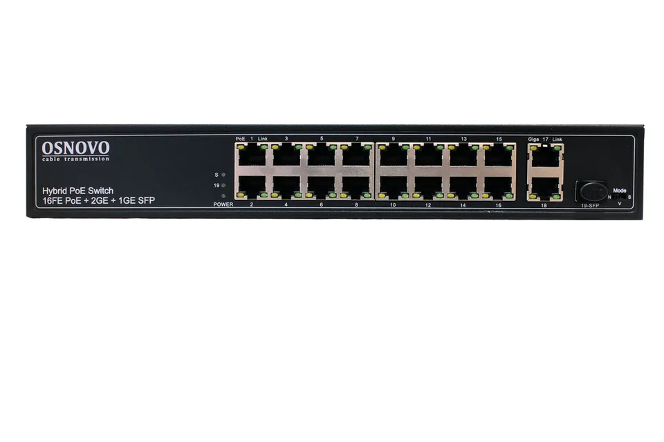 Коммутатор неуправляемый 16 портов RJ45/SFP 10 100 Мб/с PoE 292Вт