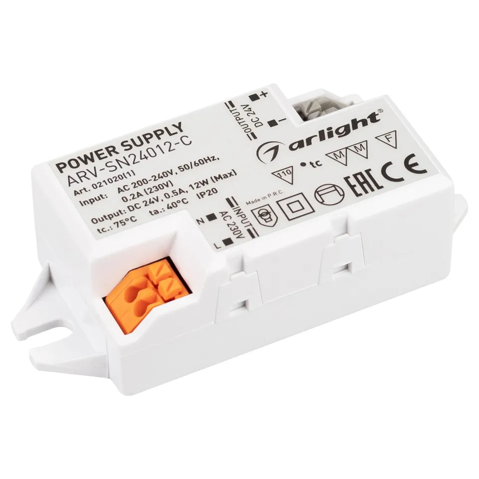 ARV-SN24012-C 24V, 0.5A, 12W Arlight IP20 82x36x24 стабилизатор напряжения
