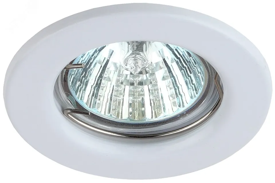 Светильник штампованный MR16,12V/220V, 50W белый ST1 WH