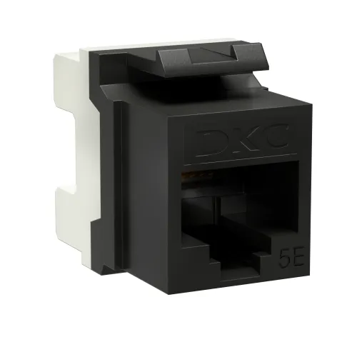 Модуль Кейстоун (Keystone) RJ45 CAT5E неэкр180 градусов черный