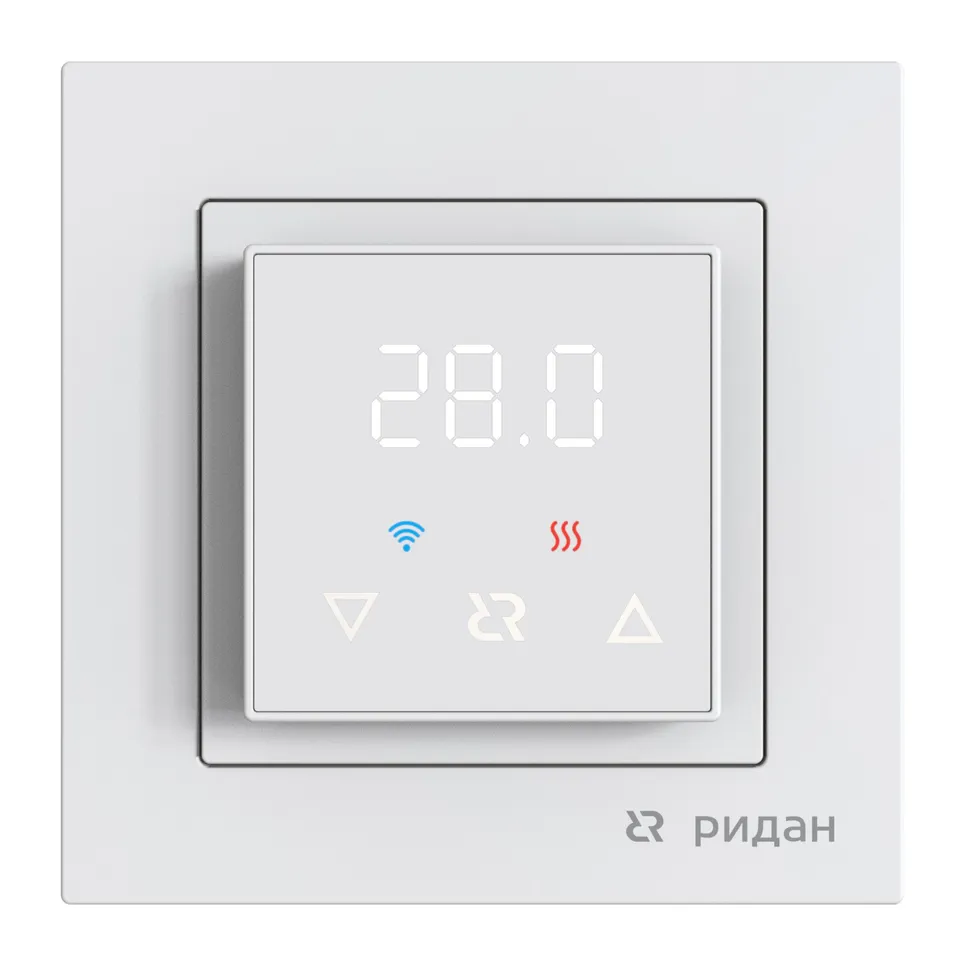 Терморегулятор Ridan Classy для теплого пола c Wi-Fi, с комбинацией датчиков, белый, 16А