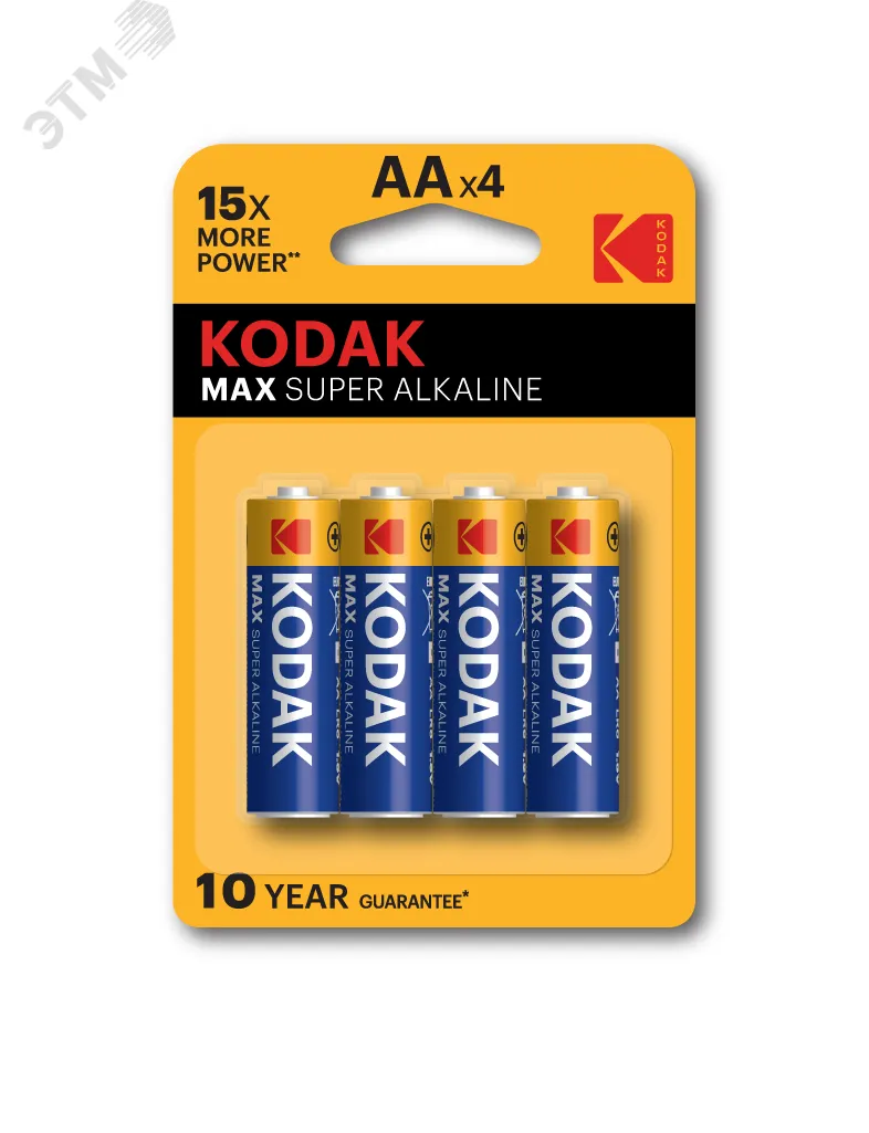 Батарейка Kodak LR6-4BL MAX SUPER Alkaline [KAA-4] (80/400/17600)
