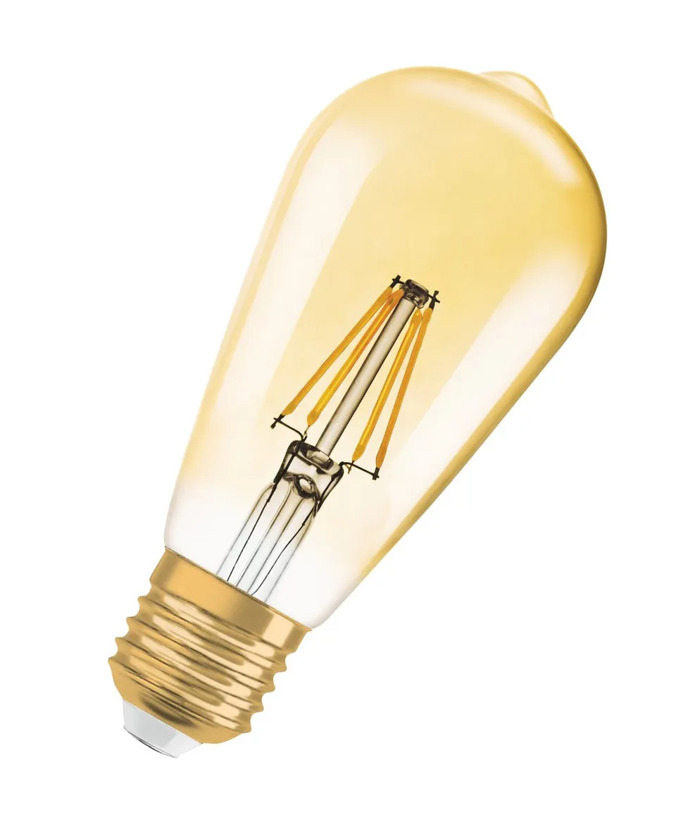 Vintage 1906 LED CL Edison FIL GOLD 35 non-dim 4W/824 E27 140x64мм - капля OSRAM