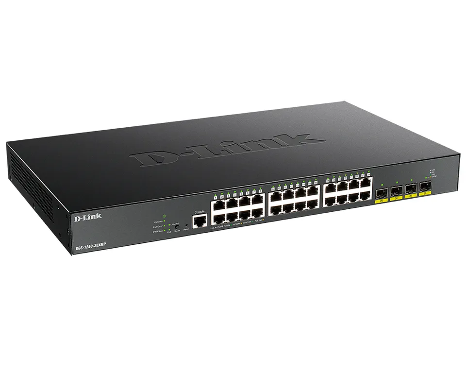 Коммутатор управляемый L2 28 портов RJ45/SFP 10   100 1000 Мб/с PoE 370Вт