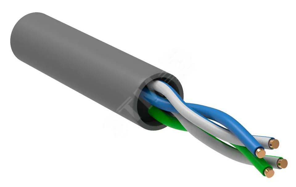 Витая пара U/UTP кат.5E 4х2х24AWG solid LDPE ерный(305м)