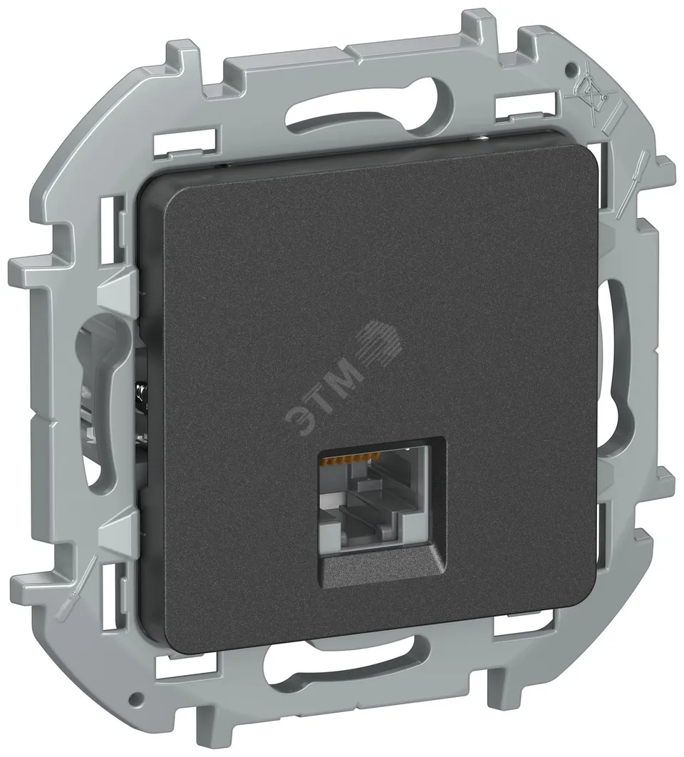 IEKINSPIRIA Розетка компьютерная RJ45 категория 6 UTP 6738331 антрацит
