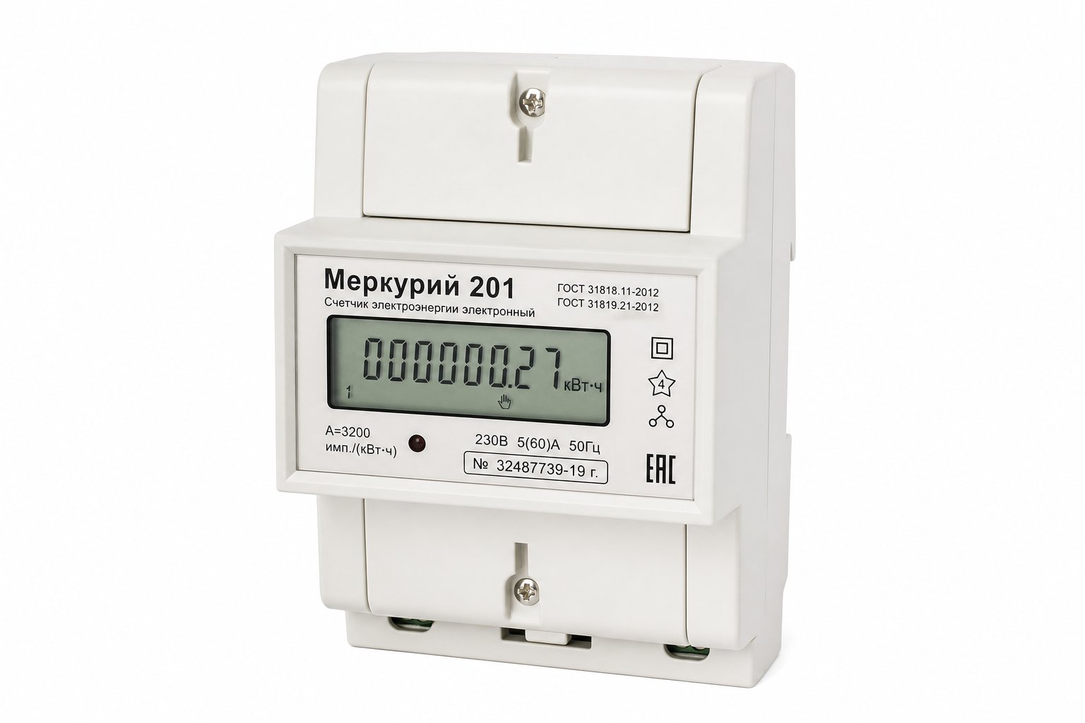 Счётчик электроэнергии Энергомера СЕ101 S6, 5(60)А