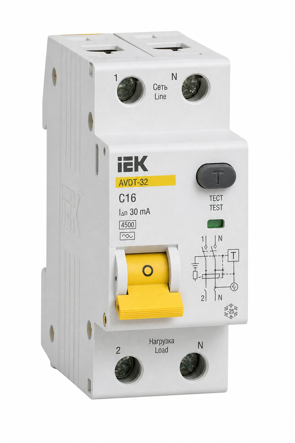 Дифавтомат Schneider Electric Acti9 iC60N 2P 25А 30мА