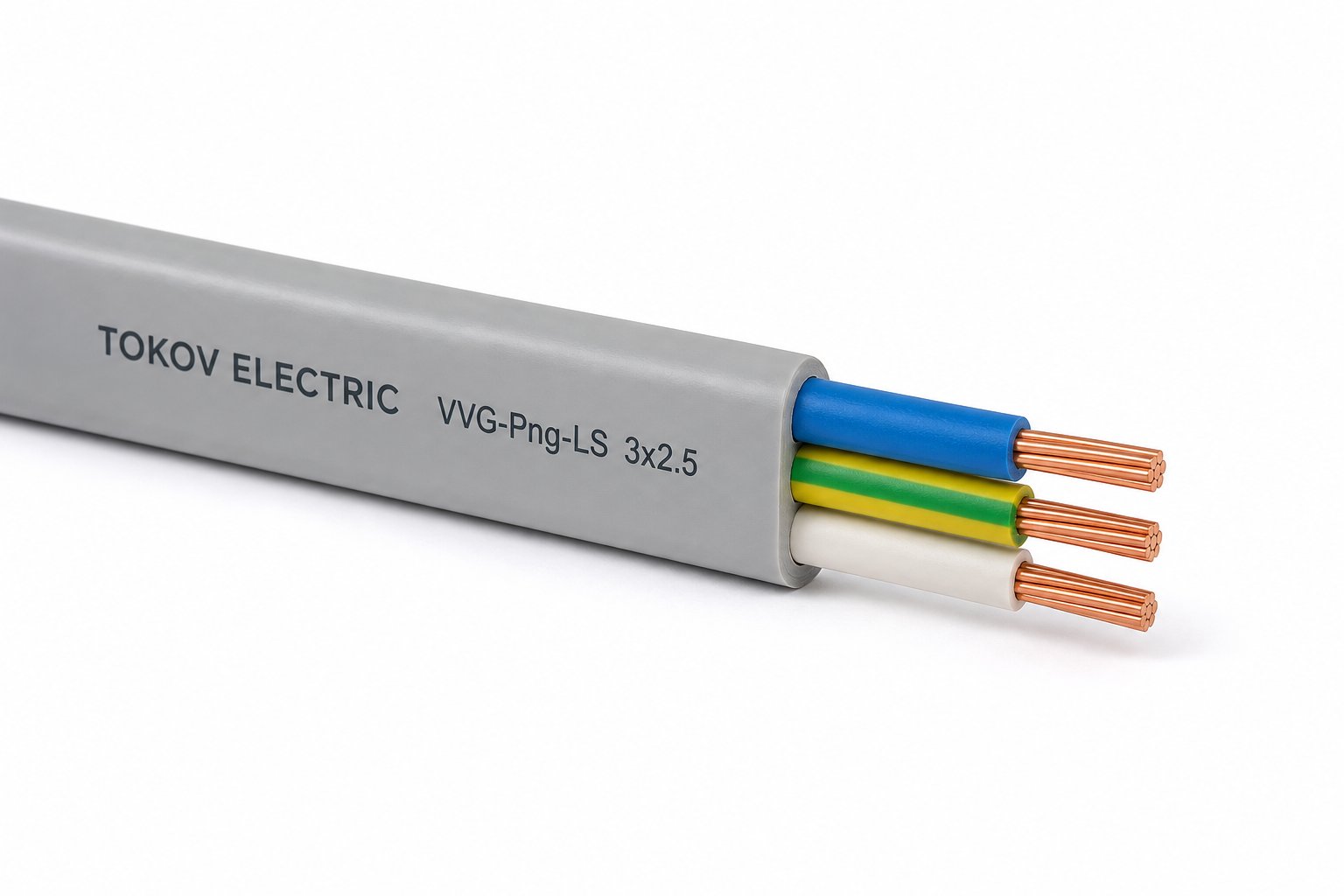 Кабель TOKOV ELECTRIC ВВГ-Пнг(А)-LS 3х2.5 ОК (N PE) 0.66кВ (м)