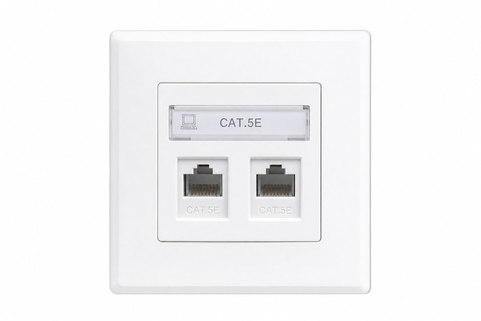 Розетка компьютерная 2×RJ45 cat.5E AtlasDesign белая