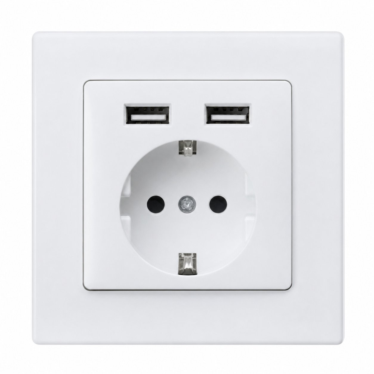 Розетка с USB (2×USB-A) 16А белая, IEK