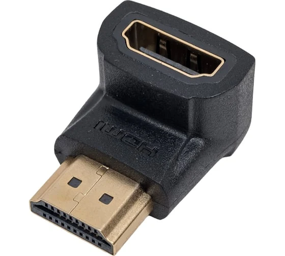 Адаптер переходник HDMI v2.0 19M на 19F, угол 90, контакты позолоченные